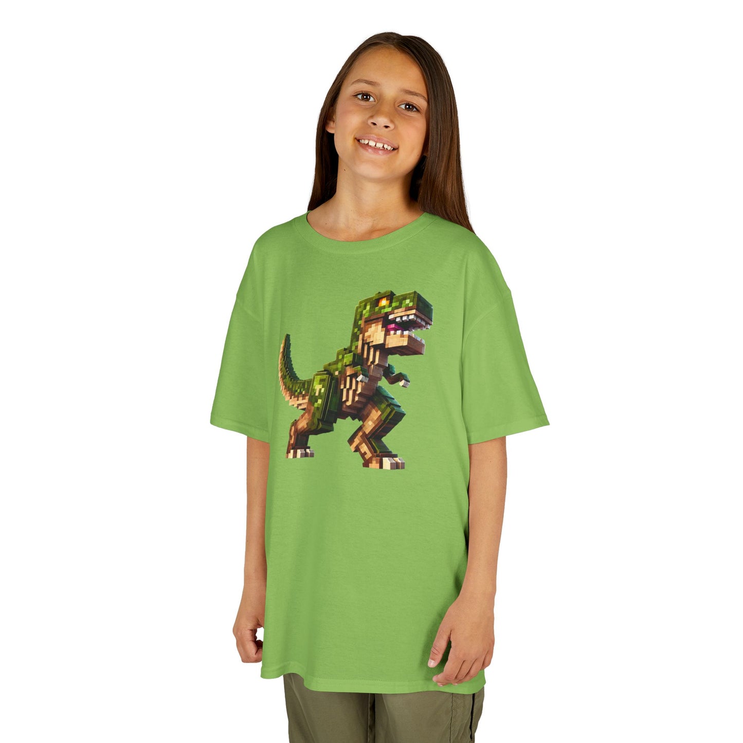 Pixel Dinosaur Kids T-Shirt – Retro Pixel T-Rex Gamer Tee