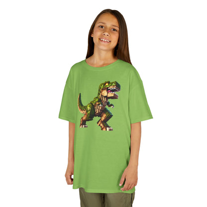 Pixel Dinosaur Kids T-Shirt – Retro Pixel T-Rex Gamer Tee