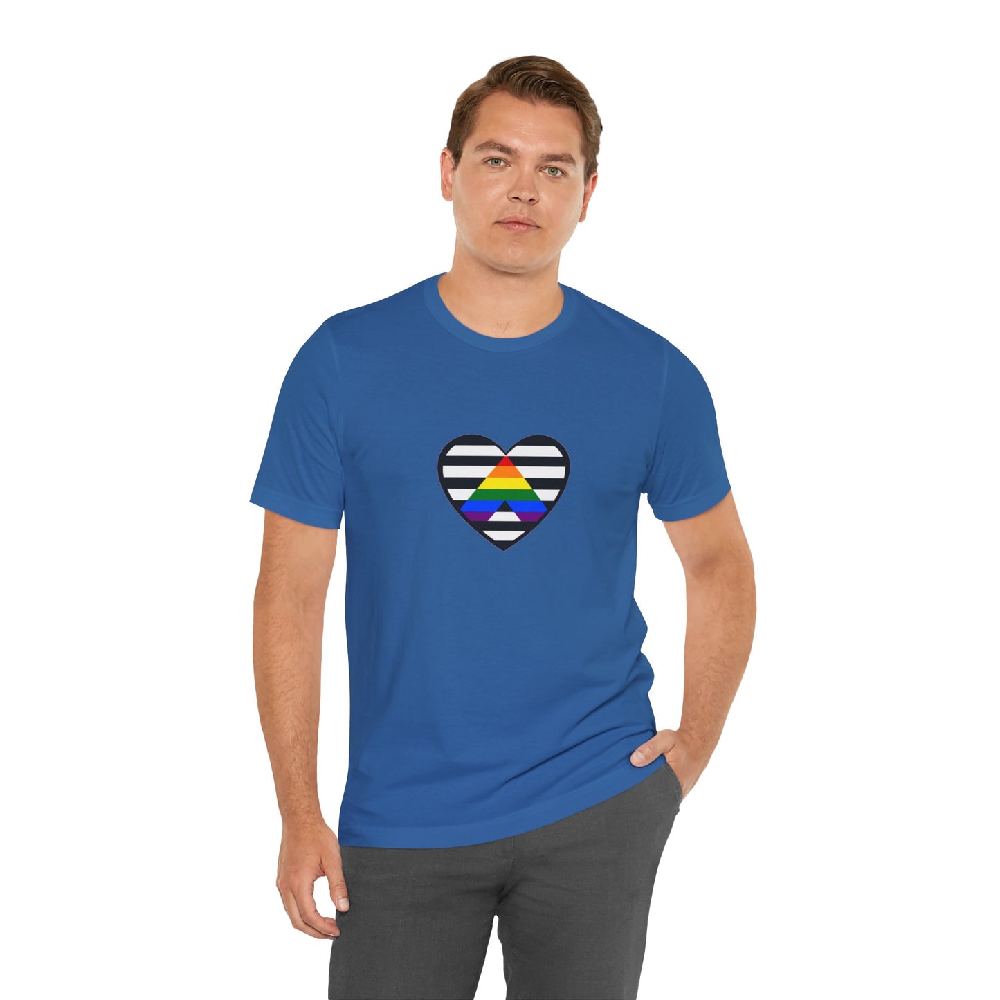 Ally Pride Flag Heart T-Shirt – Subtle LGBTQ+ Support Tee