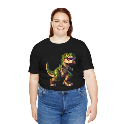 Pixel Dinosaur T-Shirt – Retro Dino Graphic Tee for Adults