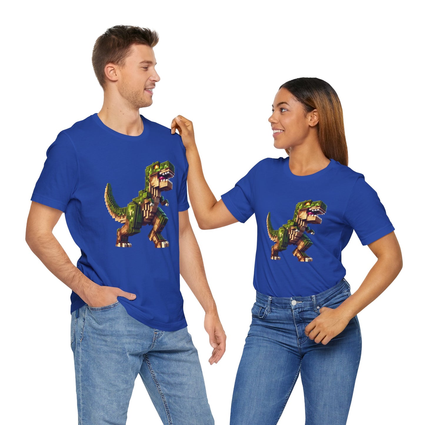 Pixel Dinosaur T-Shirt – Retro Dino Graphic Tee for Adults