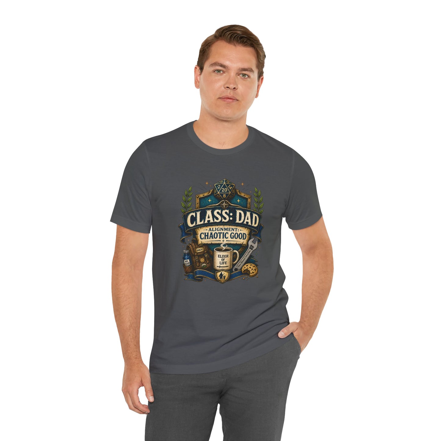 Chaotic Good Dad T-Shirt – RPG Gamer Dad Graphic Tee