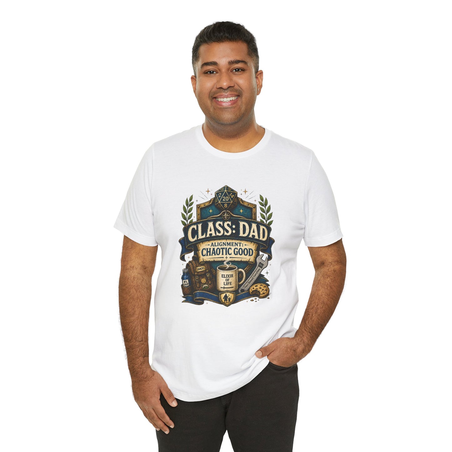 Chaotic Good Dad T-Shirt – RPG Gamer Dad Graphic Tee