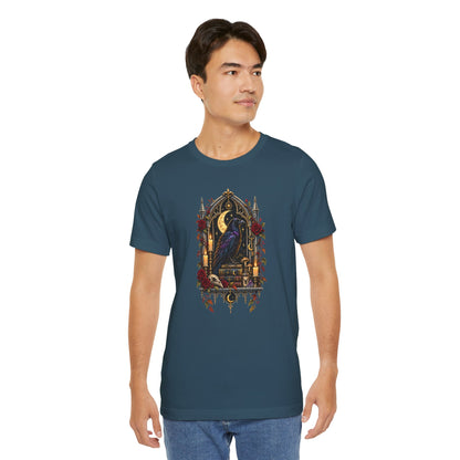 Raven’s Reliquary Tee – Gothic Moonlit Raven T-shirt