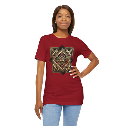 Art Deco Heart T-Shirt – Romantic Valentine's Day Graphic Tee