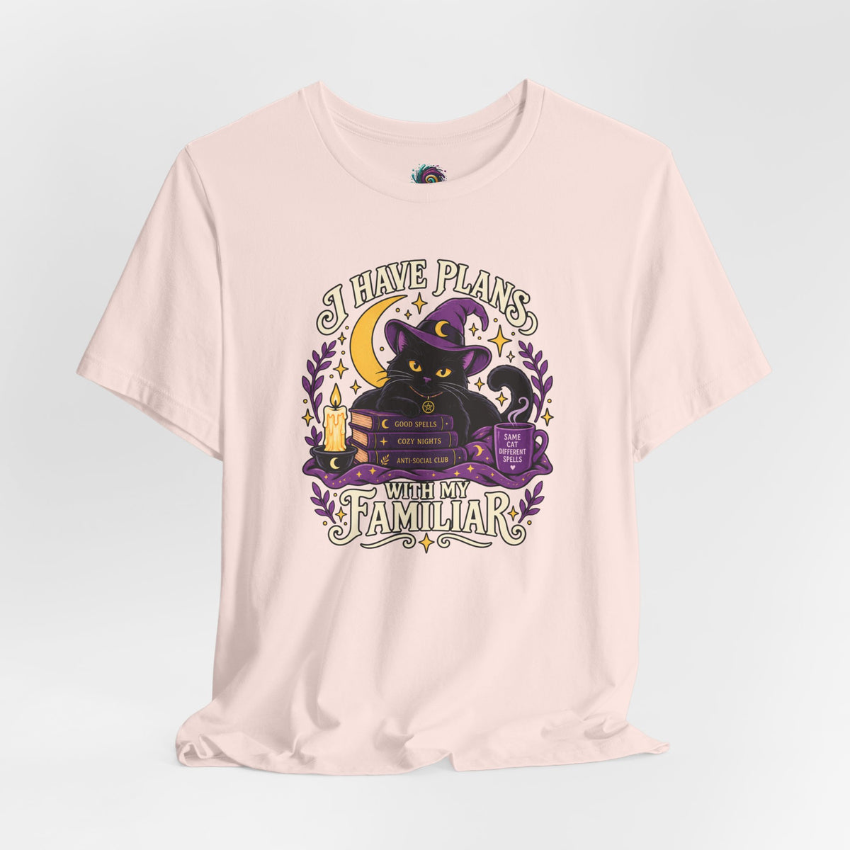 I Have Plans With My Familiar T-Shirt - Funny Witchy Introvert Cat Tee