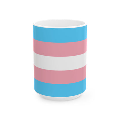 Transgender Pride Flag Cup – Blue, Pink & White LGBTQ+ Ceramic Mug