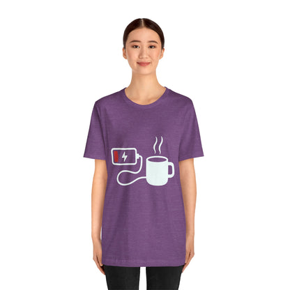Low Battery Need Coffee Tee – Funny Caffeine Graphic T-Shirt