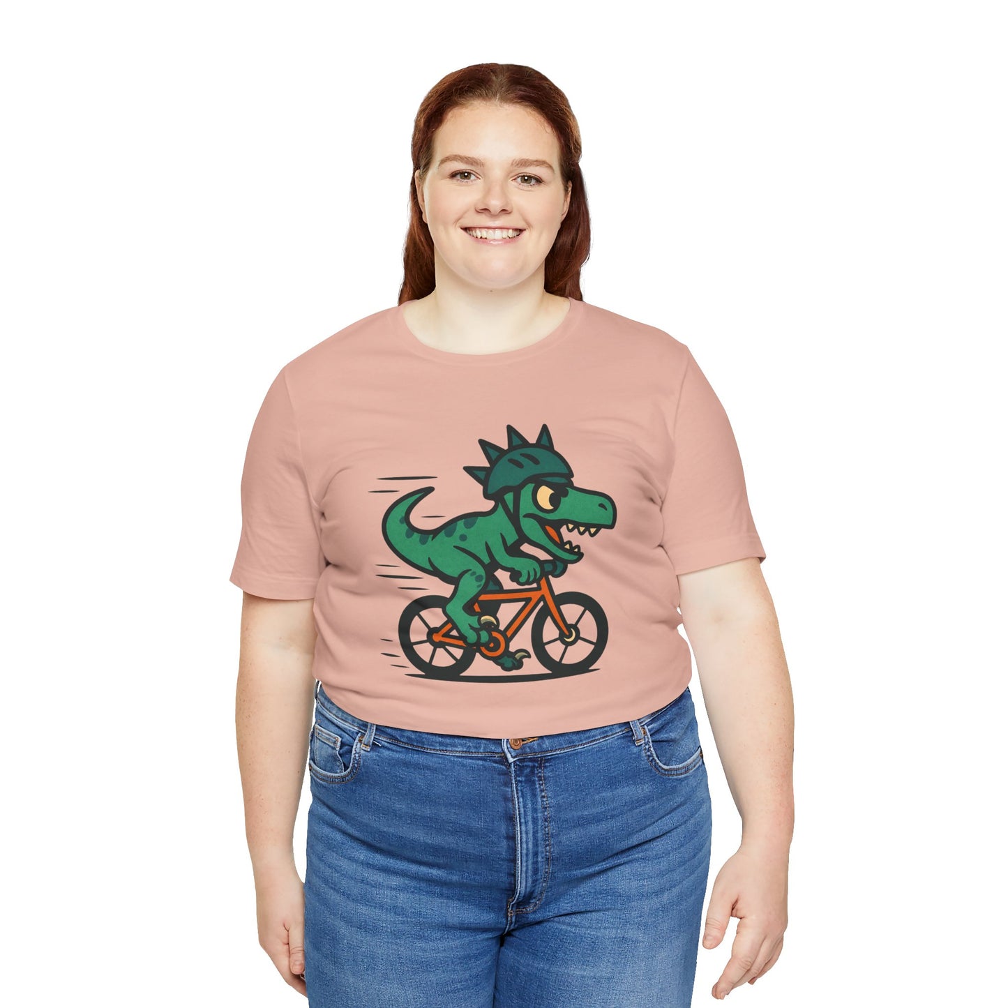 Velociraptor on a Bike T-Shirt – Funny Dino Velo Tee