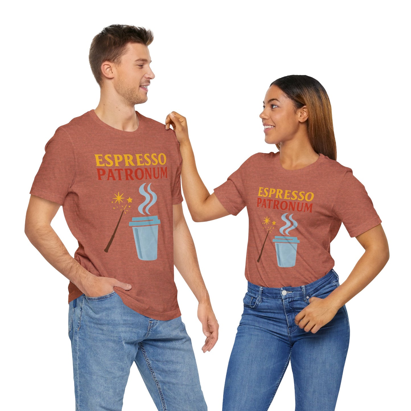 Espresso Patronum T-Shirt – Funny Coffee & Wizard Parody Tee
