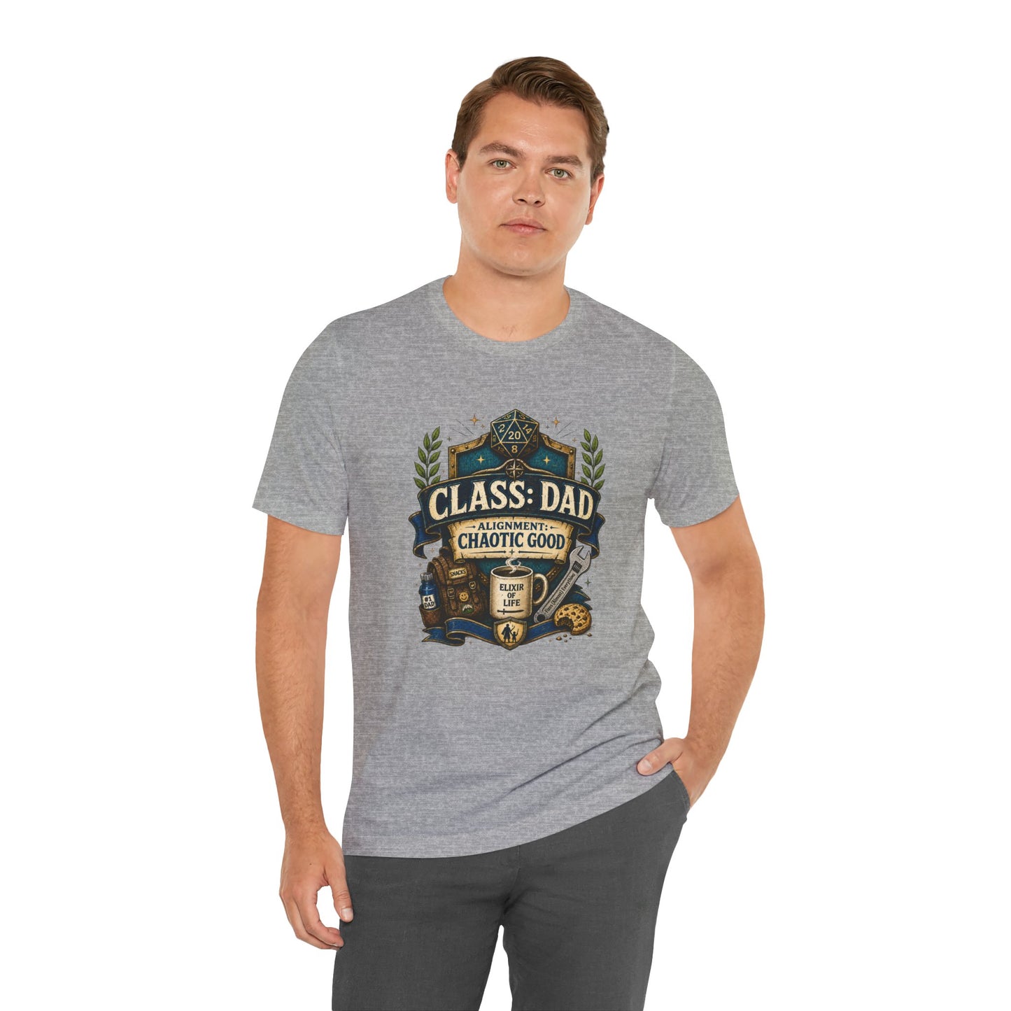 Chaotic Good Dad T-Shirt – RPG Gamer Dad Graphic Tee