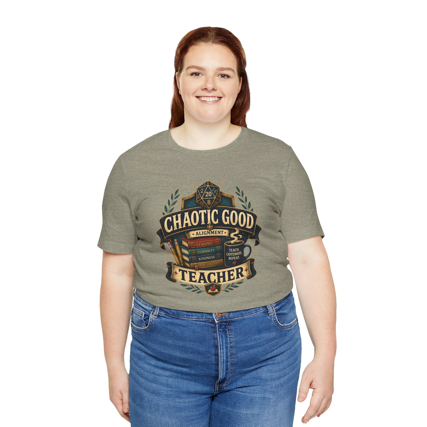 Chaotic Good Teacher T-Shirt – RPG Teacher Graphic Tee