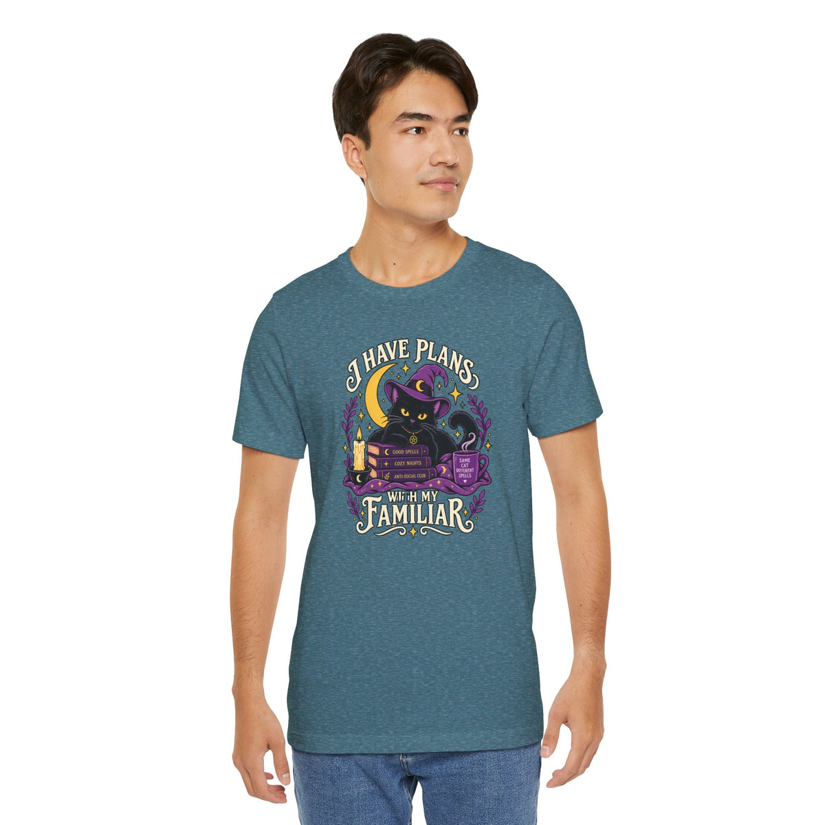 I Have Plans With My Familiar T-Shirt - Funny Witchy Introvert Cat Tee
