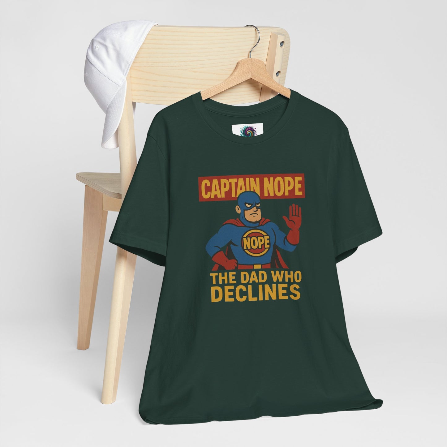 Captain Nope Dad T-Shirt – Funny Superhero Tee for Father Figures