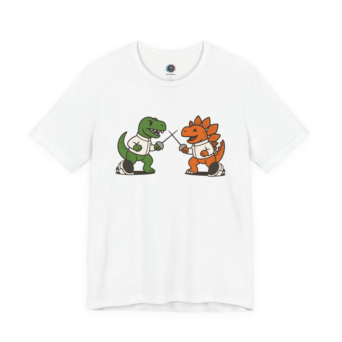 Dinosaur Fencing T-Shirt – T-Rex vs Stegosaurus Tee