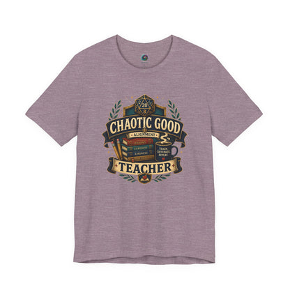 Chaotic Good Teacher T-Shirt – RPG Teacher Graphic Tee