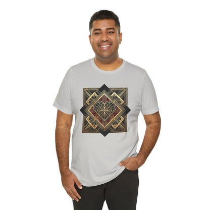Art Deco Heart T-Shirt – Romantic Valentine's Day Graphic Tee