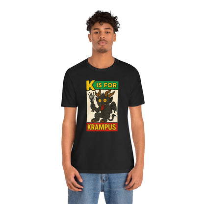 Krampus Alphabet Tee - "K is for Krampus" Holiday Graphic T-Shirt