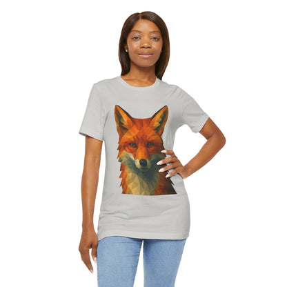 Geometric Fox T-Shirt – Polygon Animal Tee with Nature Vibes - WhimSpin - https://whimspin.com