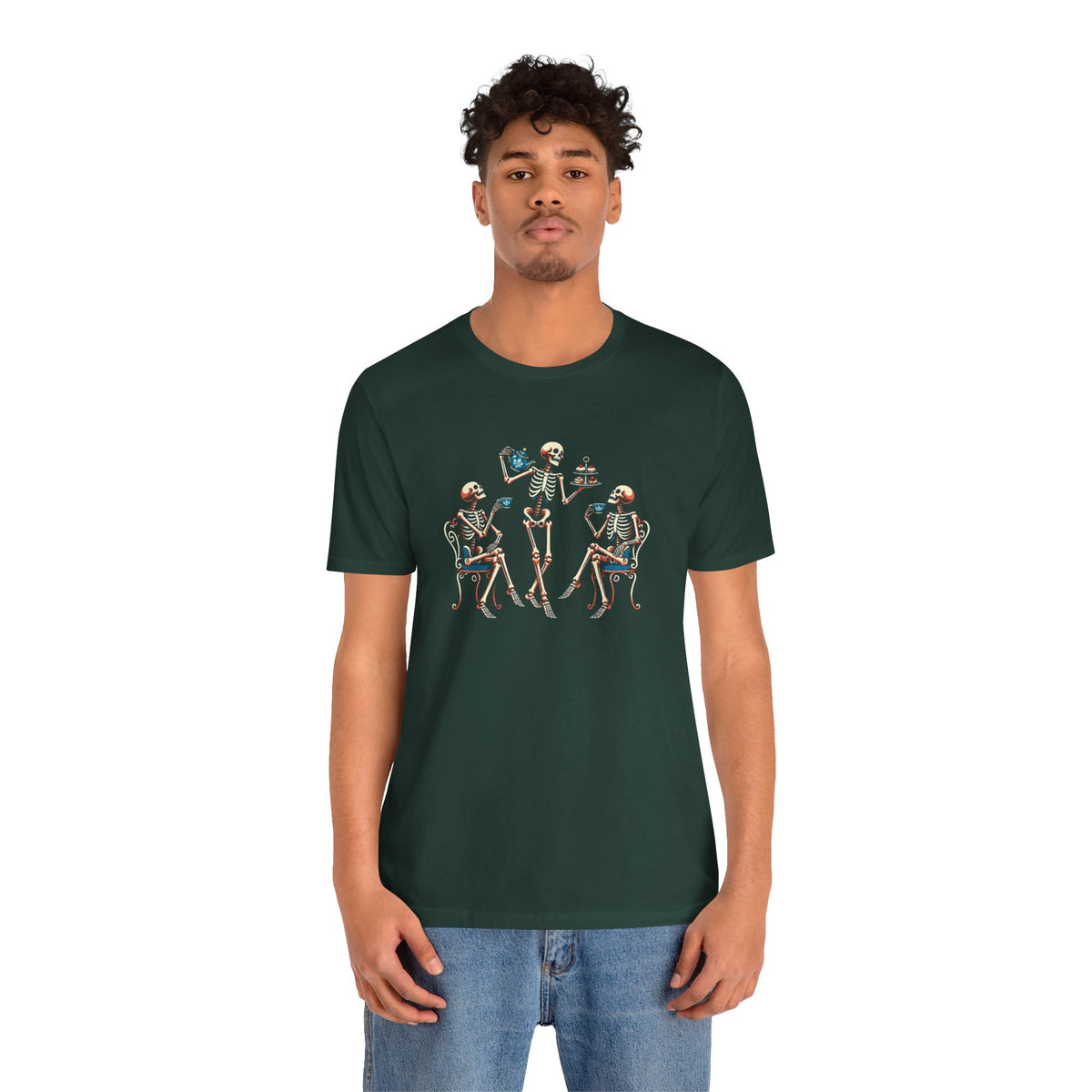 Skeleton Tea Party T-Shirt – Vintage Halloween Skeleton Tee