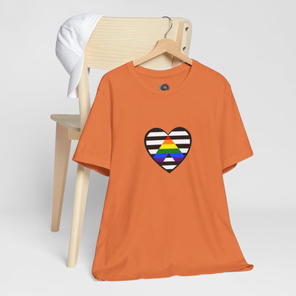 Ally Pride Flag Heart T-Shirt – Subtle LGBTQ+ Support Tee