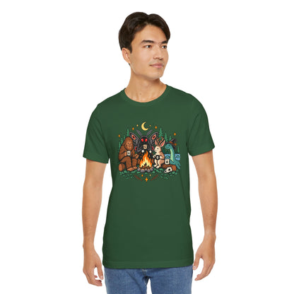 Cryptid Campfire T-Shirt – Bigfoot, Mothman & Nessie Tee
