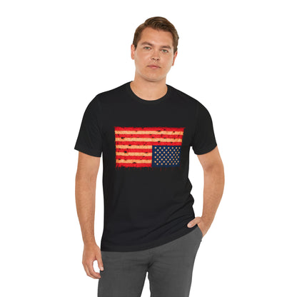Inverted Flag Distress T-Shirt – Symbolic Upside Down Flag Design