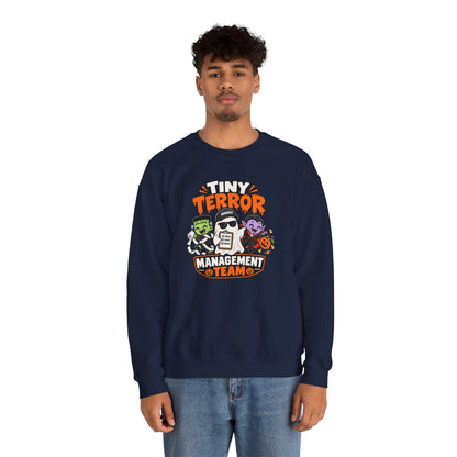 Tiny Terror Management Team Sweatshirt – Funny Halloween Parent Crewneck