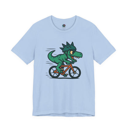 Velociraptor on a Bike T-Shirt – Funny Dino Velo Tee