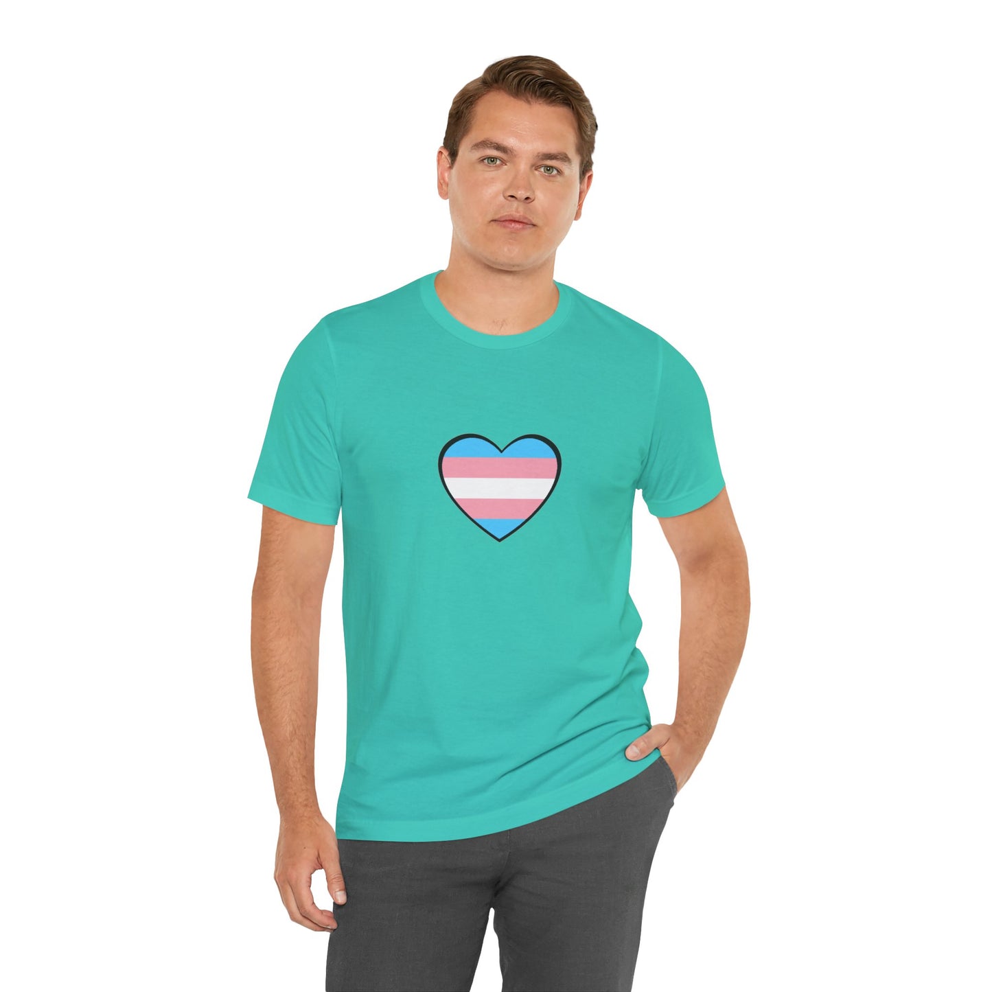 Transgender Flag Heart T-Shirt – LGBTQ+ Trans Flag Graphic Tee