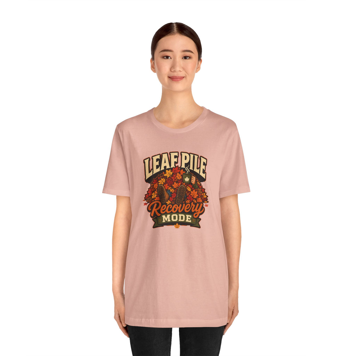 Leaf Pile Recovery Mode T-Shirt – Funny Fall Leaves Tee