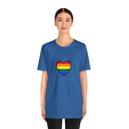 Pride Heart Flag T-Shirt – Rainbow Heart LGBTQ+ Equality Tee