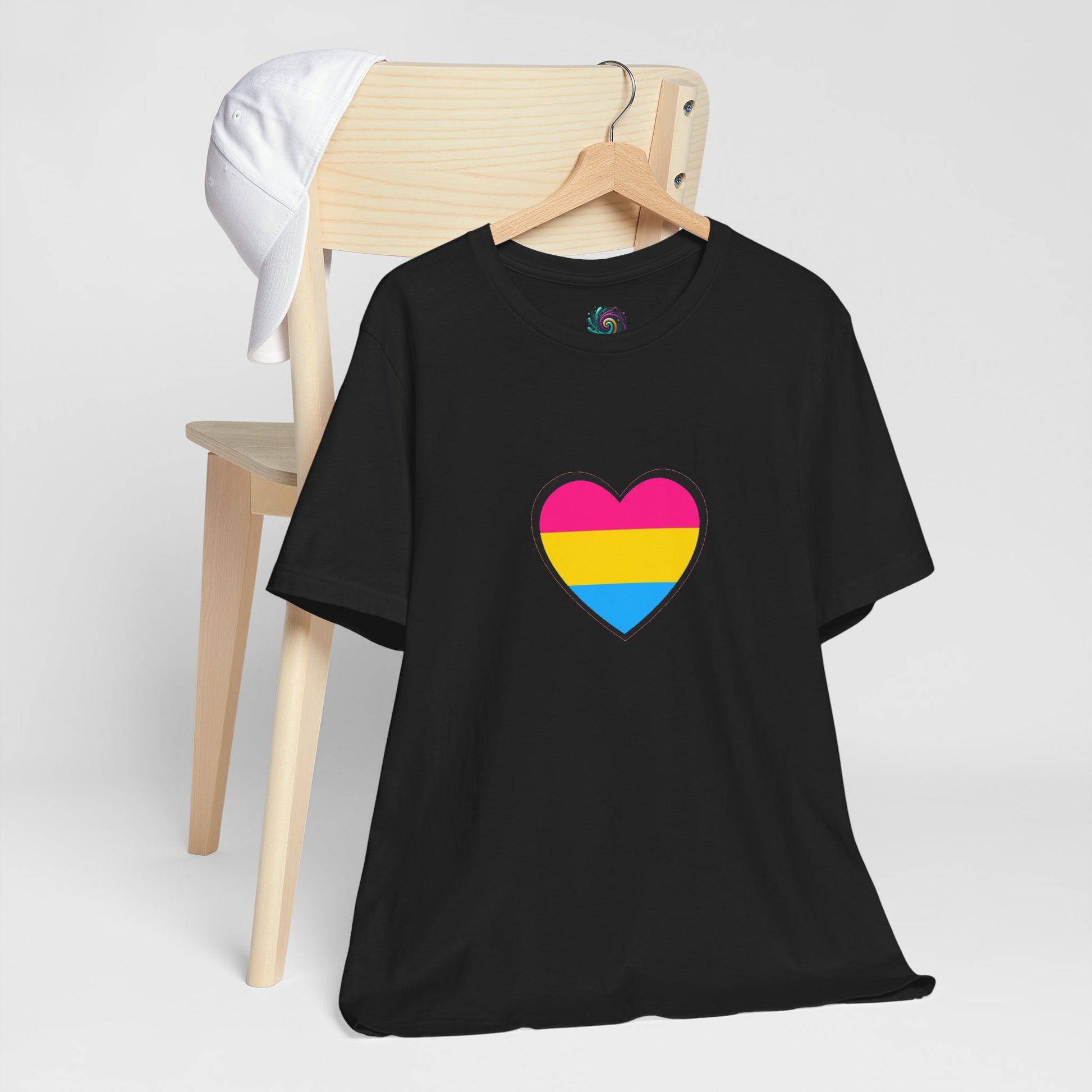 Pansexual Pride Flag Heart Tee – LGBTQ+ Pan Flag Minimalist Shirt - WhimSpin - https://whimspin.com
