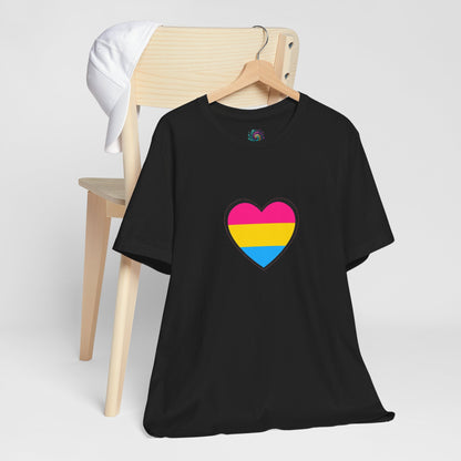 Pansexual Pride Flag Heart Tee – LGBTQ+ Pan Flag Minimalist Shirt - WhimSpin - https://whimspin.com