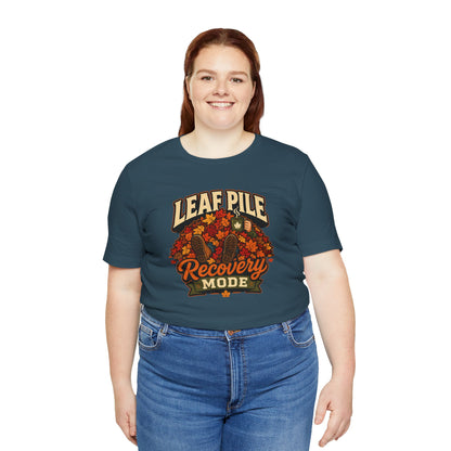 Leaf Pile Recovery Mode T-Shirt – Funny Fall Leaves Tee