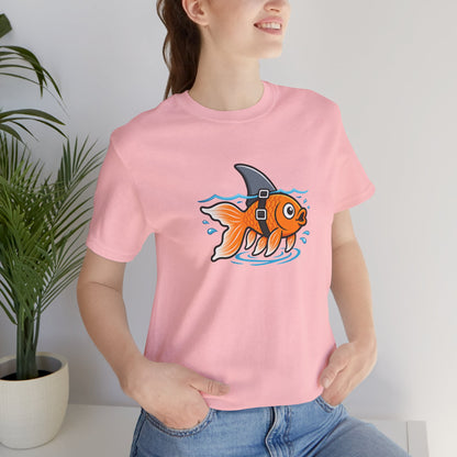 Goldfish Shark T-Shirt – Funny Fish Swimming  Graphic Tee