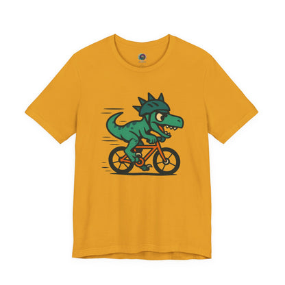 Velociraptor on a Bike T-Shirt – Funny Dino Velo Tee
