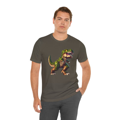 Pixel Dinosaur T-Shirt – Retro Dino Graphic Tee for Adults