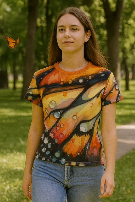 Monarch Butterfly Wing Tee – Watercolor All Over Print Shirt