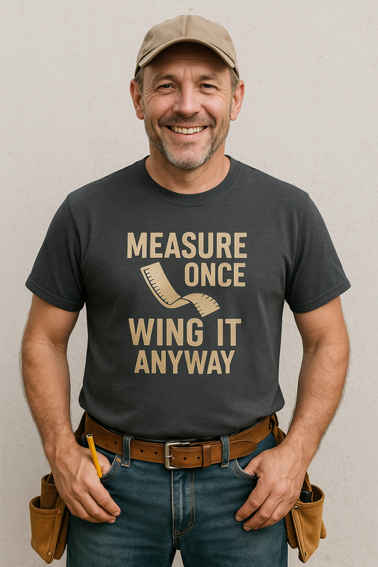 Measure Once Tee – Funny DIY Shirt for Crafters & Home Projects - WhimSpin - https://whimspin.com