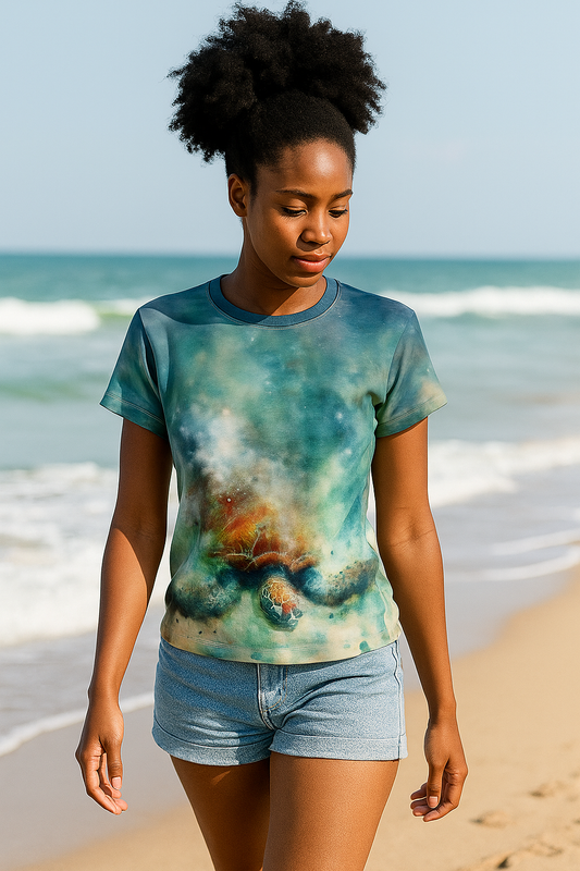 Watercolor Sea Turtle T-Shirt – Women’s Ocean-Inspired Graphic Tee