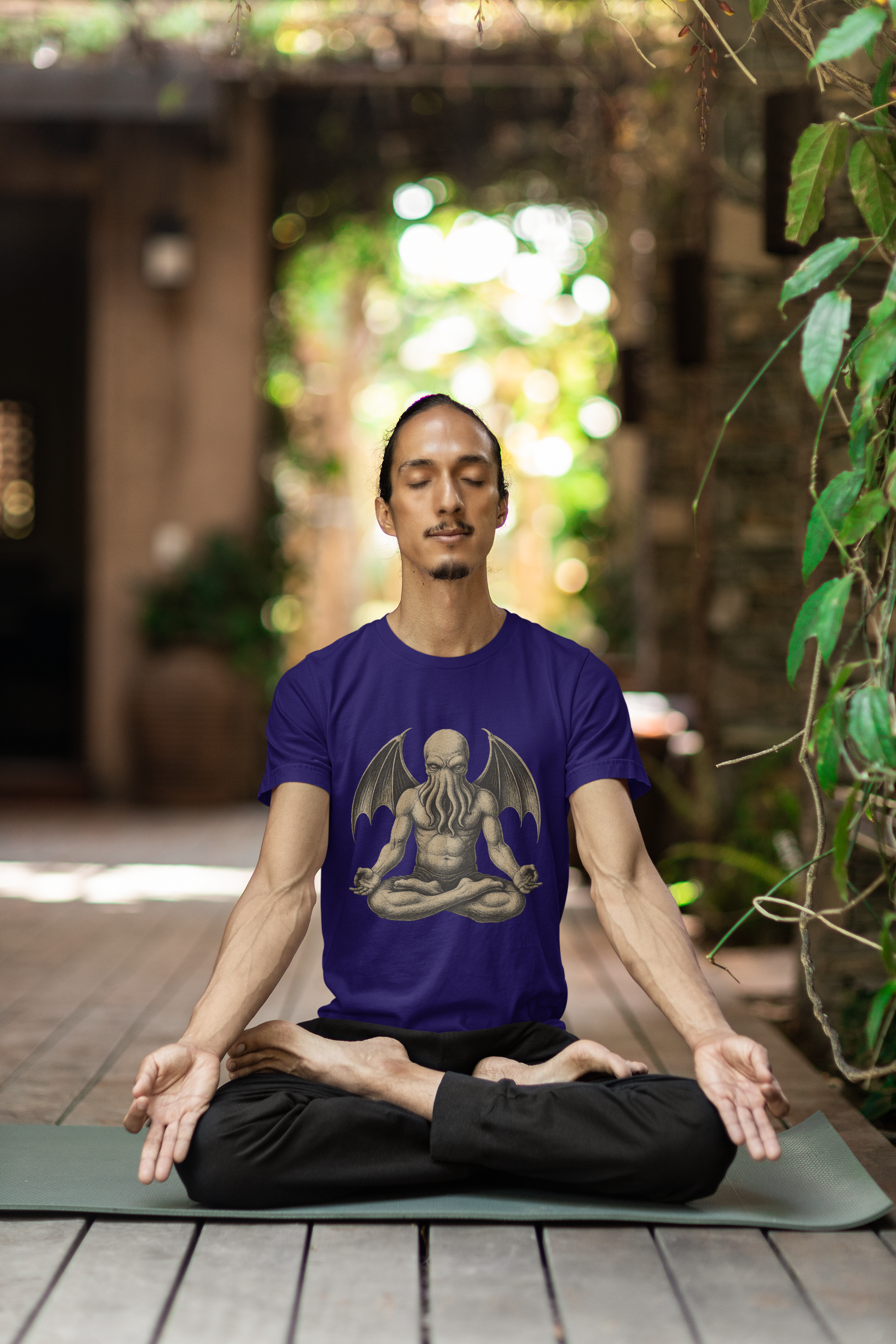 Meditating Cthulhu T-Shirt – Unisex Mythos Tee for Sci-Fi & Festival Fans - WhimSpin - https://whimspin.com