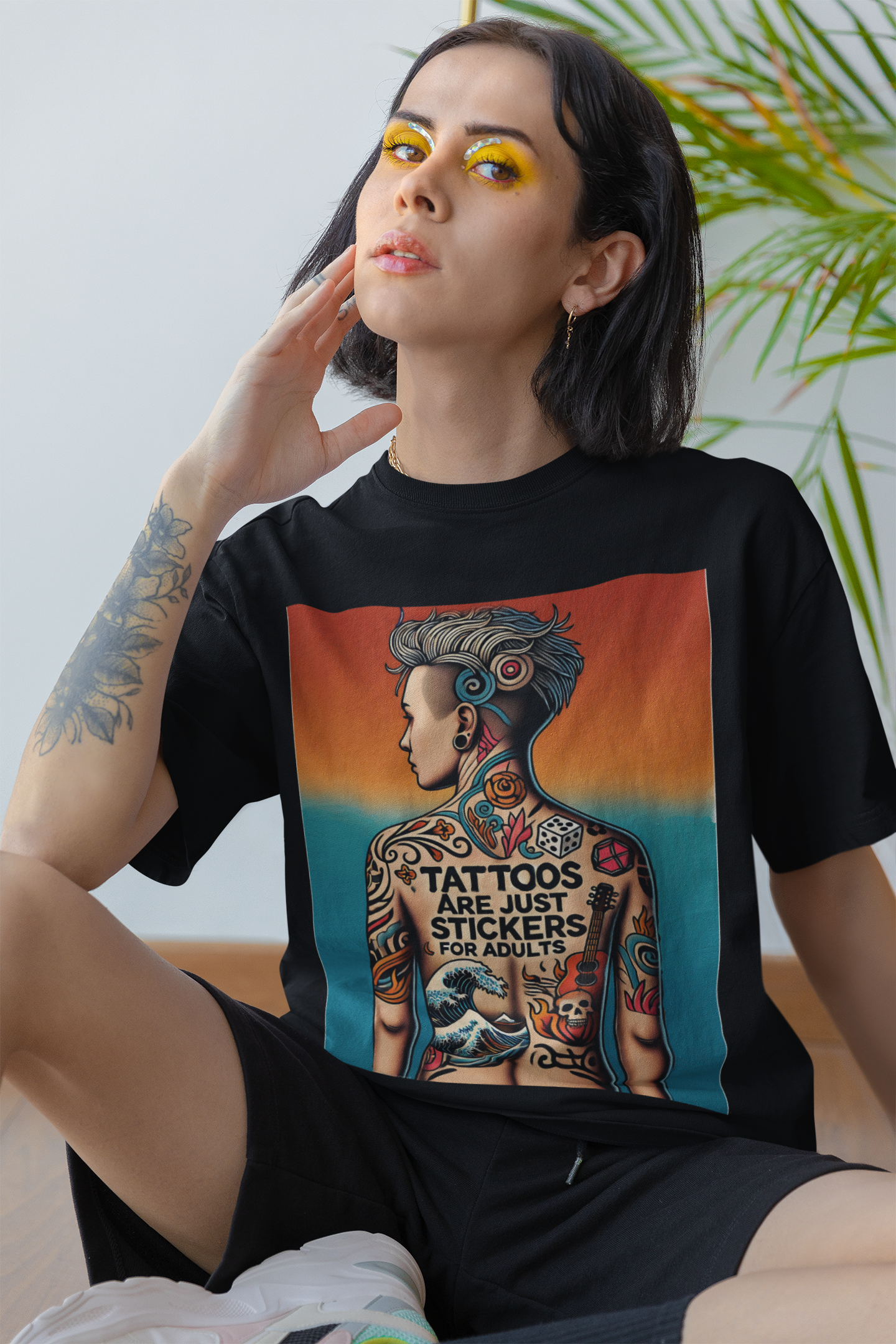Tattoos Are Just Stickers for Adults T-Shirt – Funny Tattoo Lover Graphic Tee - WhimSpin - https://whimspin.com