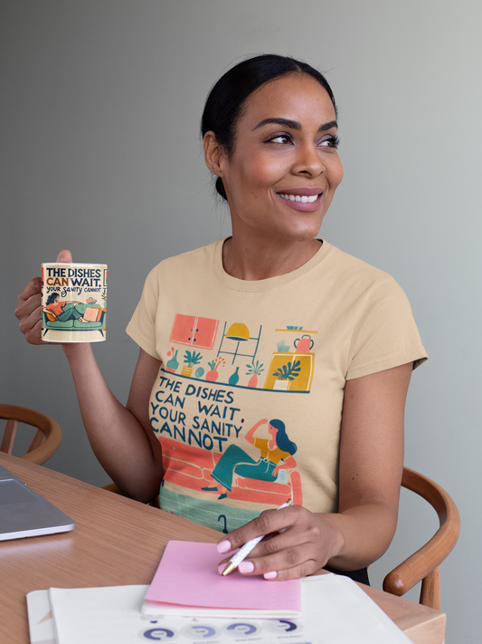 The Dishes Can Wait Mug – Funny Self-Care Coffee Cup - WhimSpin - https://whimspin.com