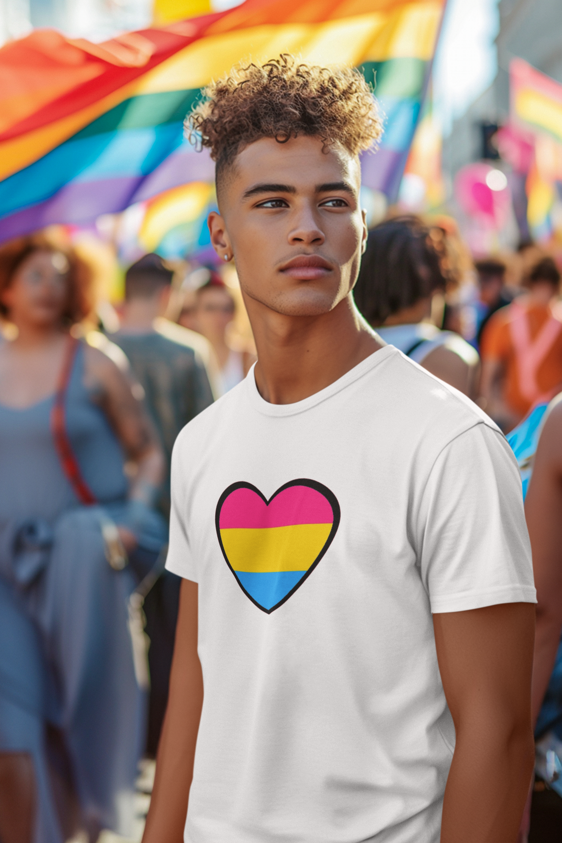Pansexual Pride Flag Heart Tee – LGBTQ+ Pan Flag Minimalist Shirt - WhimSpin - https://whimspin.com