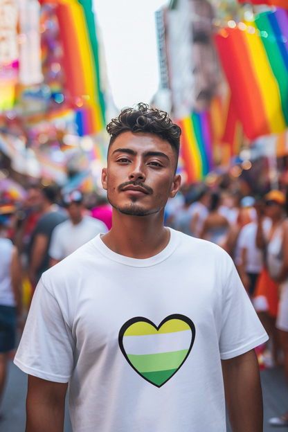 Gender Neutral Pride Flag Heart T-Shirt – Unisex LGBTQ+ Graphic Tee - WhimSpin - https://whimspin.com