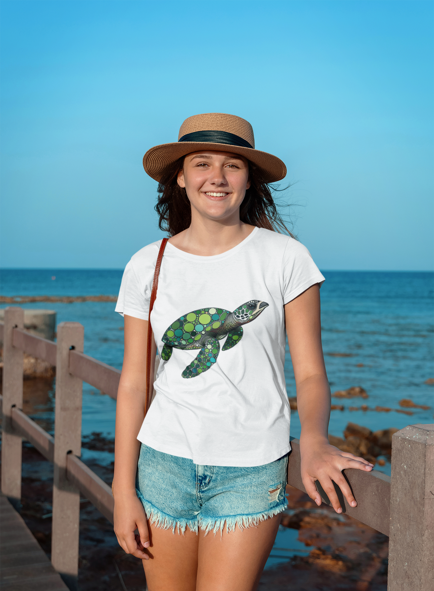 Geometric Sea Turtle T-Shirt – Eco Ocean Vibes Graphic Tee - WhimSpin - https://whimspin.com