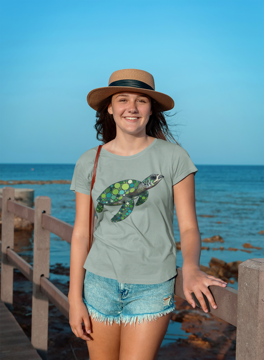 Geometric Sea Turtle T-Shirt – Eco Ocean Vibes Graphic Tee - WhimSpin - https://whimspin.com