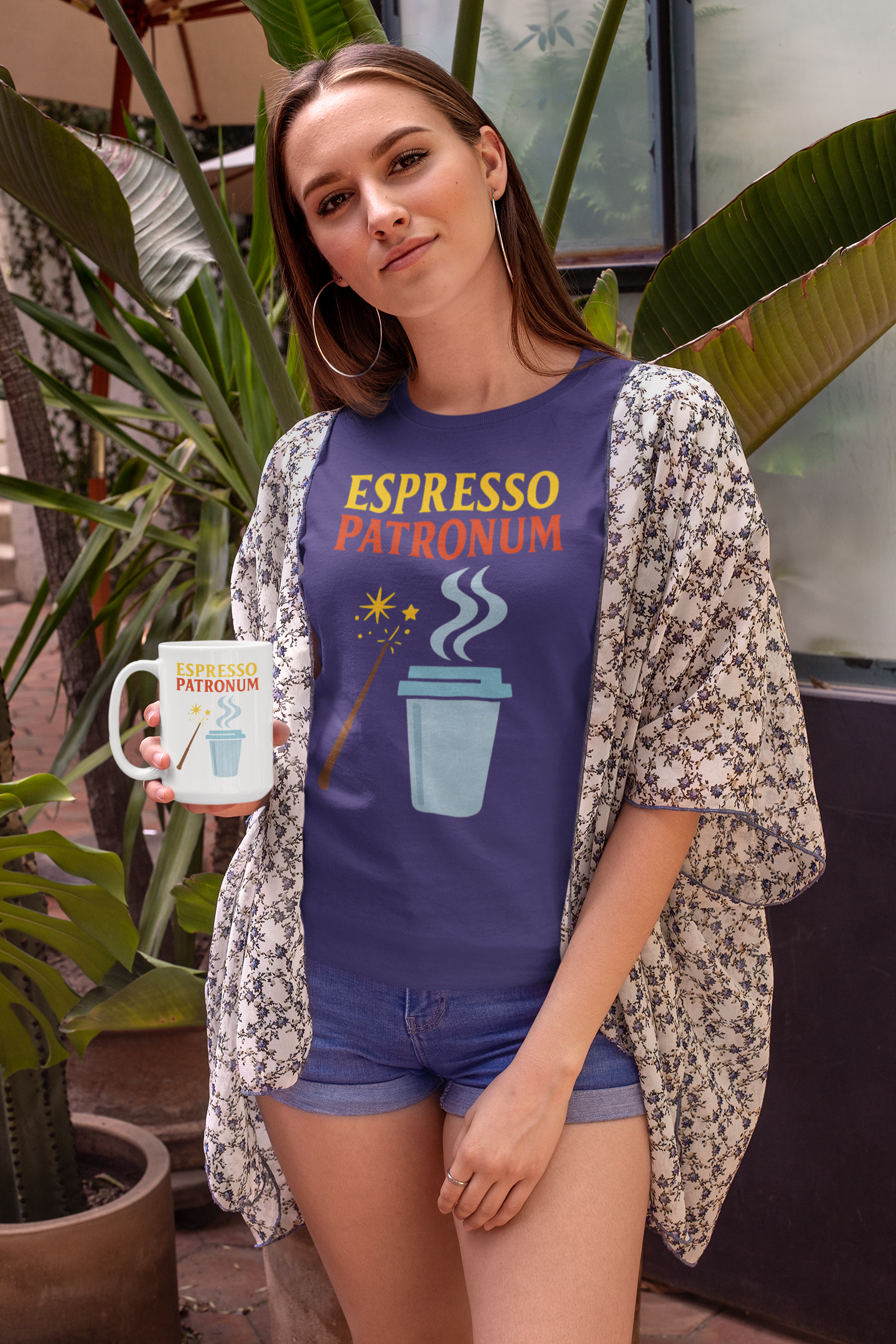 Espresso Patronum T-Shirt – Funny Coffee & Wizard Parody Tee