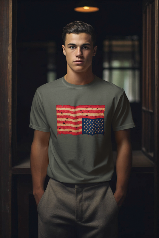 Inverted Flag Distress T-Shirt – Symbolic Upside Down Flag Design